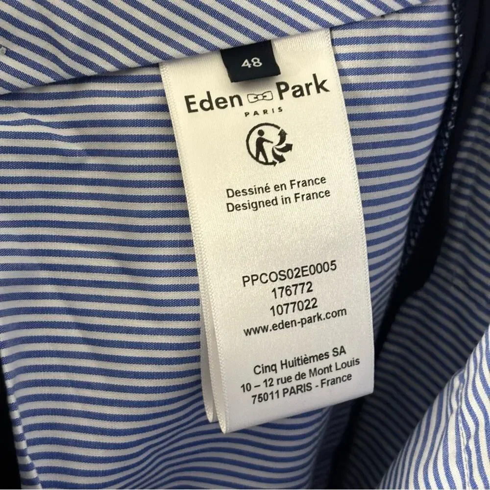 NWOT Eden Park Men’s Trouser Slack Pamts Suit Size 48 US 38 Navy Blue France